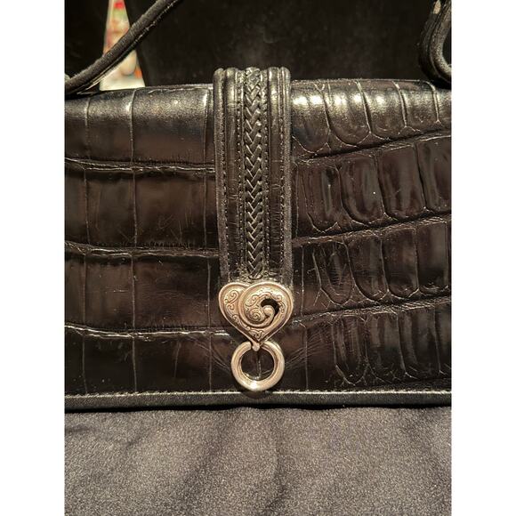 Vintage Brighton handbag with a black croc-embossed leather finish - Picture 2 of 12